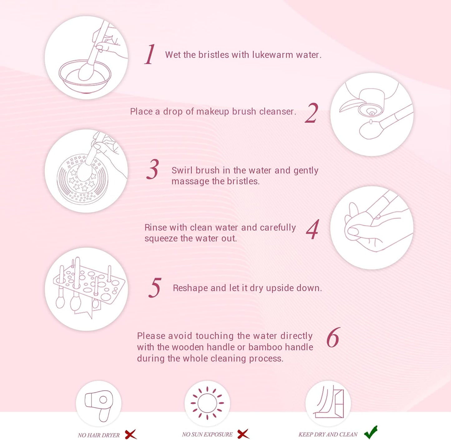 15Pcs Professional Makeup Brushes Set Make up Brush Tools Kit Cosmetics Tools Eye Liner Shader Wood Handle Natural-Synthetic Hair Brushes T157 (Pearl Black/Rose Gold)