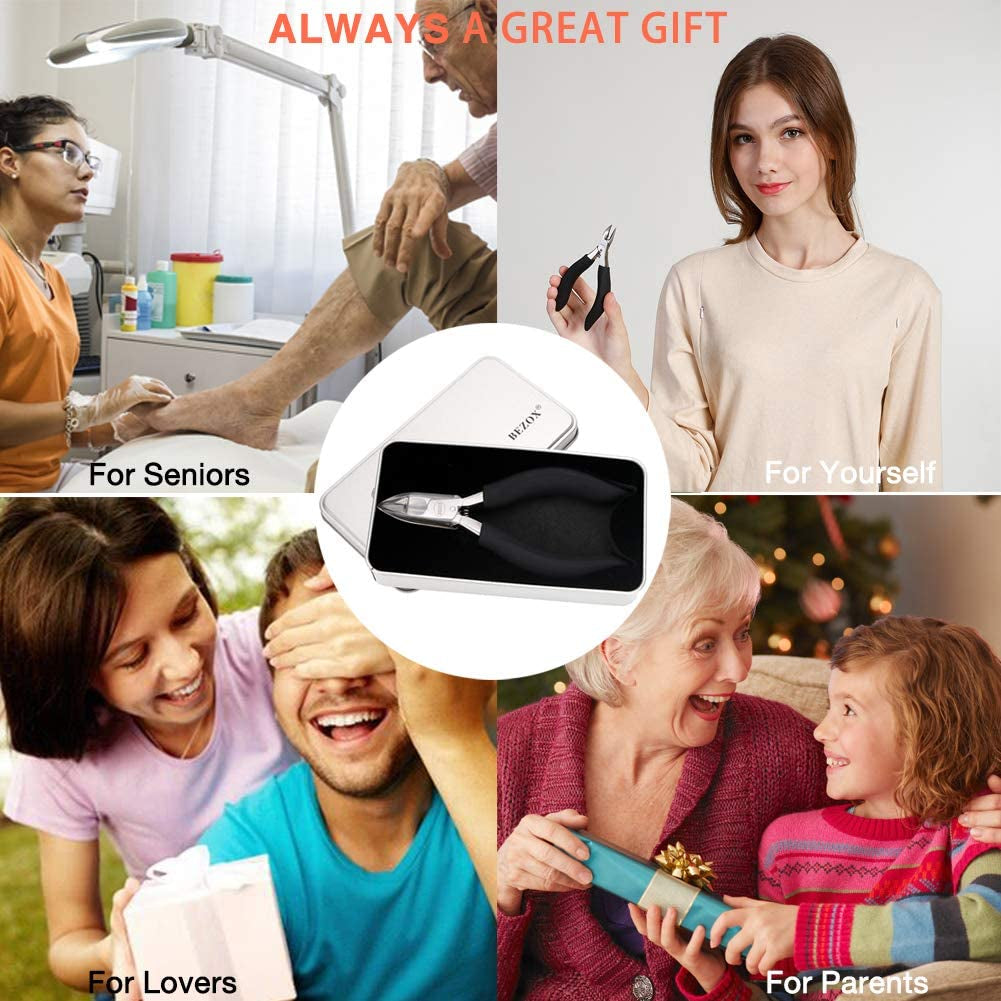 Ingrown Toenail Clippers - Precision Thick Toe Nail Clipper for Ingrown and Curly Nails, Comfort Grip Fingernail Clipper, Ergonomic Handle Toenail Scissors for Seniors