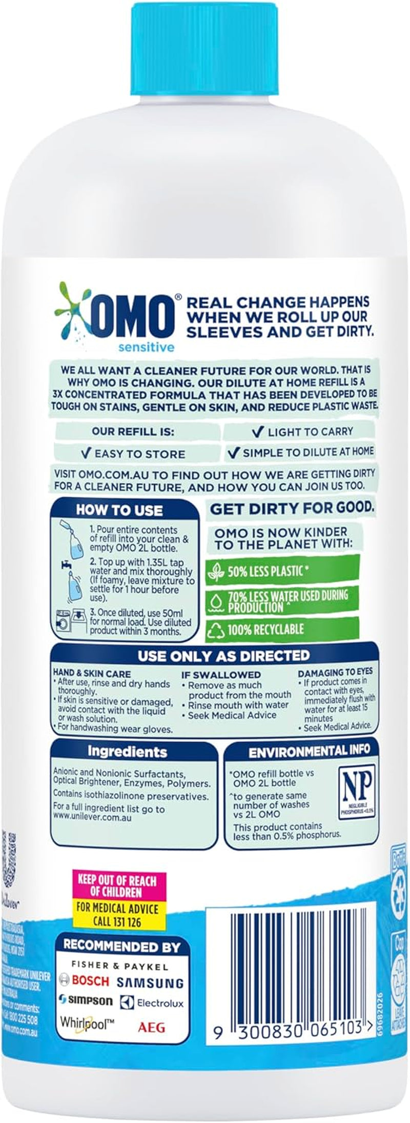 Laundry Liquid Dilute at Home Refill Sensitive 665Ml (40 Washes)