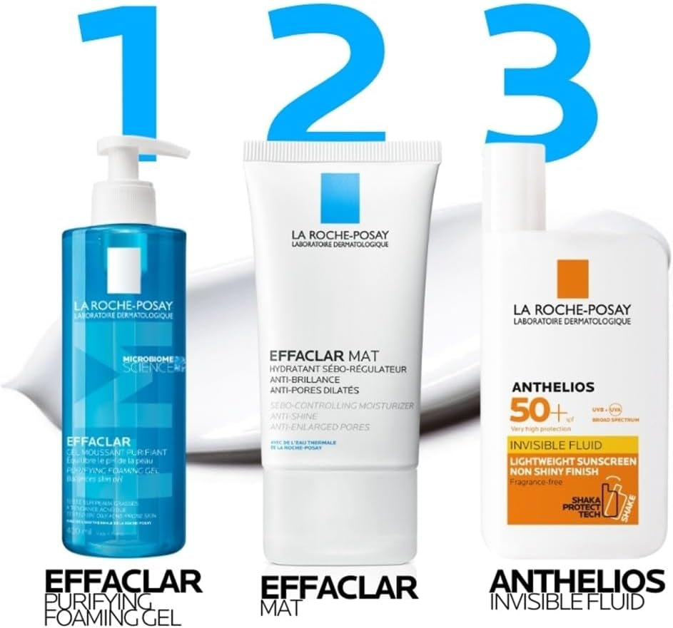 La Roche-Posay Anti-Acne Moisturiser, Anti-Shine, Anti-Enlarged Pores, Sebo-Controling Moisturiser, Effaclar Mat, 40Ml