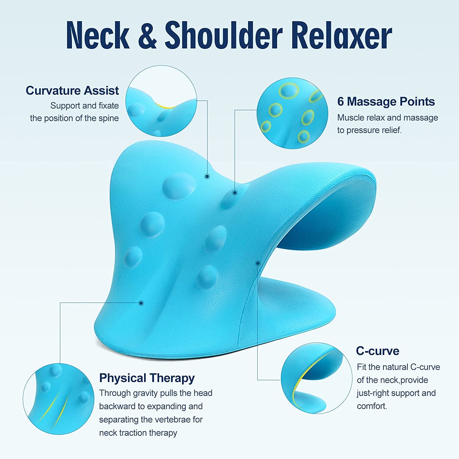 Neck Stretcher for Pain Relief, Neck and Shoulder Relaxer Cervical Traction Device Pillow for Muscle Relax and TMJ Pain Relief