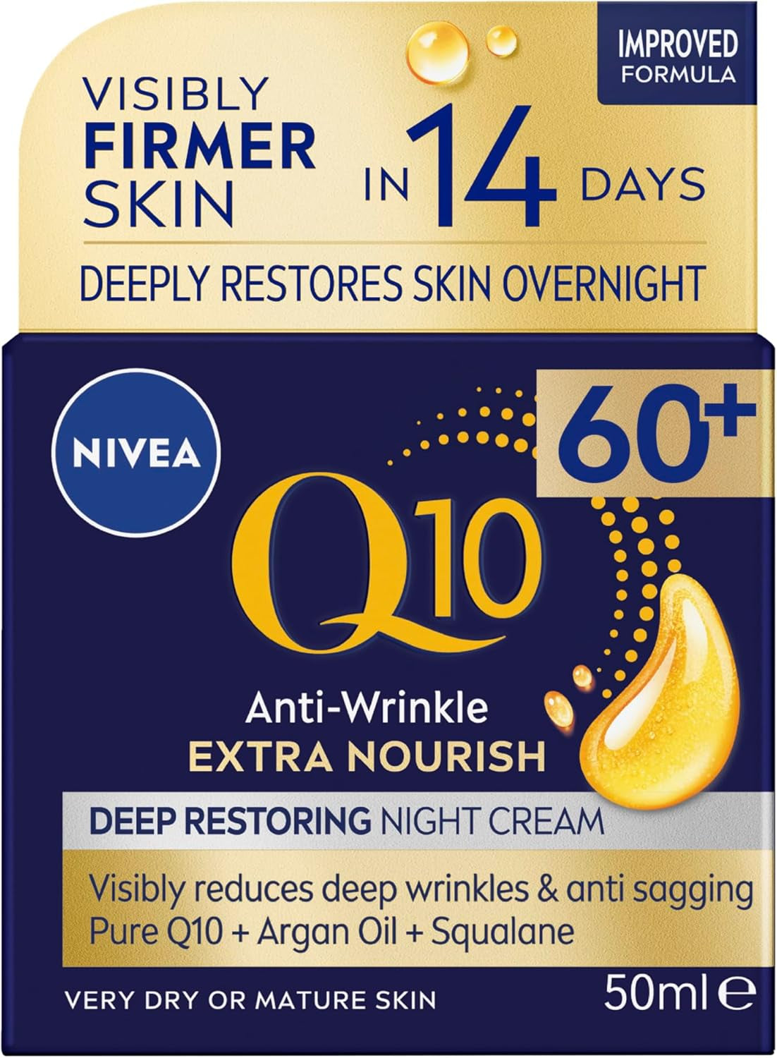 Q10 Night Cream 50Ml| Anti-Ageing, Anti-Wrinkle & Hydrating Formula