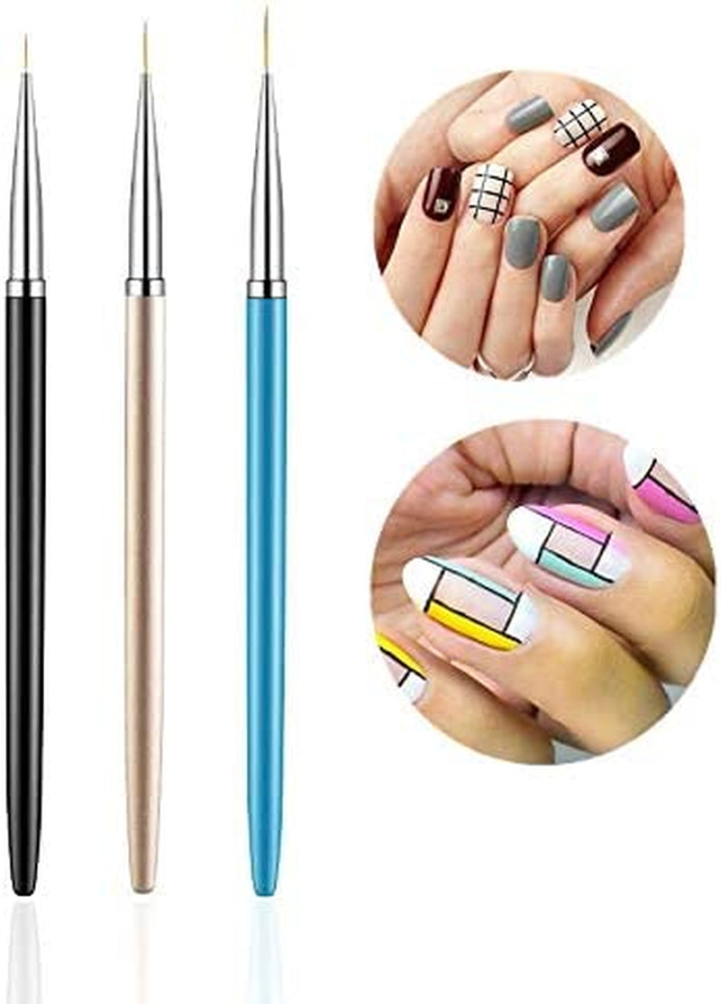 5PCS Dotting Pens with 3 PCS Nail Painting Brushes, Nail Art Design Tools