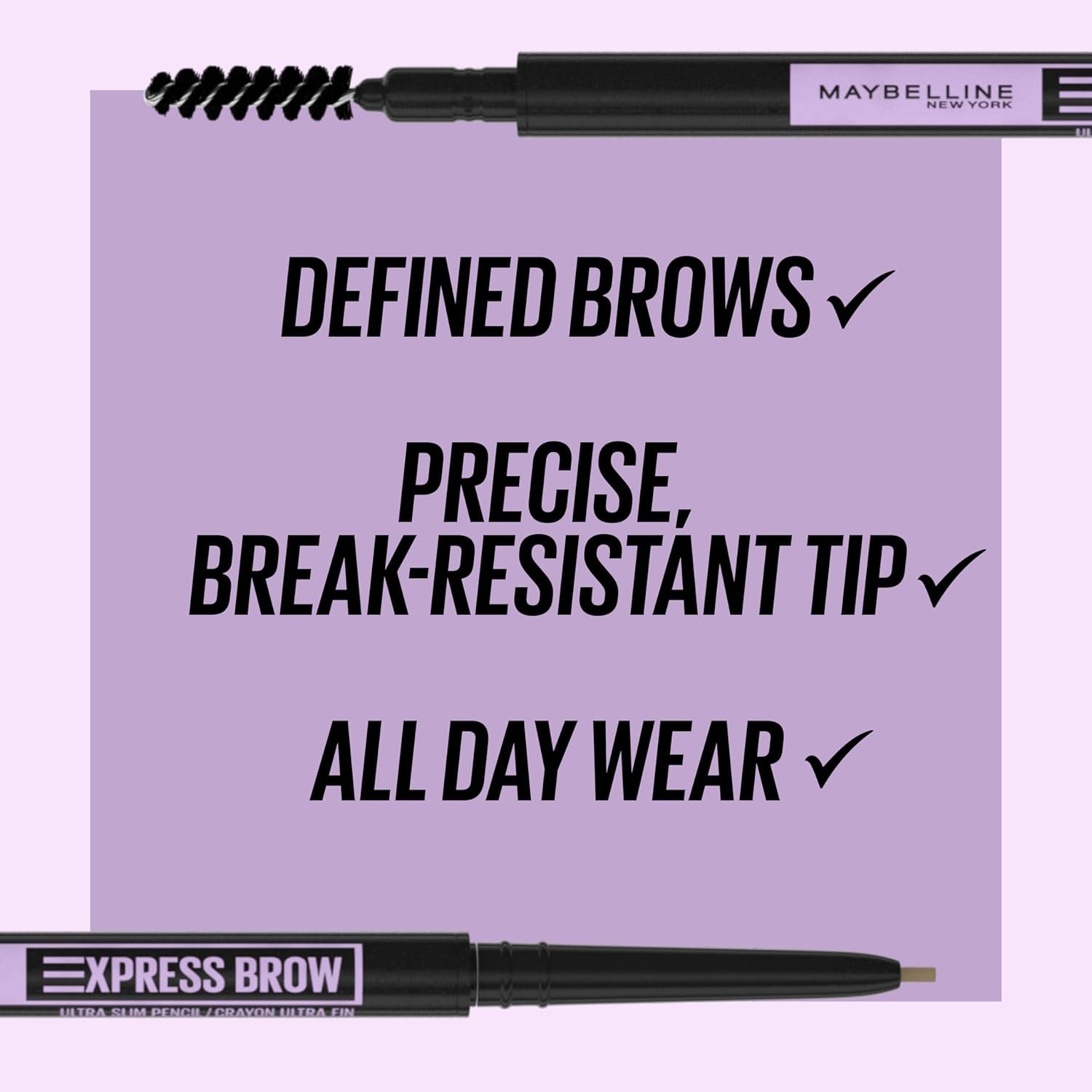 Eyebrow Pencil, Defines Eyebrows, Slim Precision Tip, Buildable Formula, Built-In Spoolie Brush, Brow Ultra Slim, Deep Brown