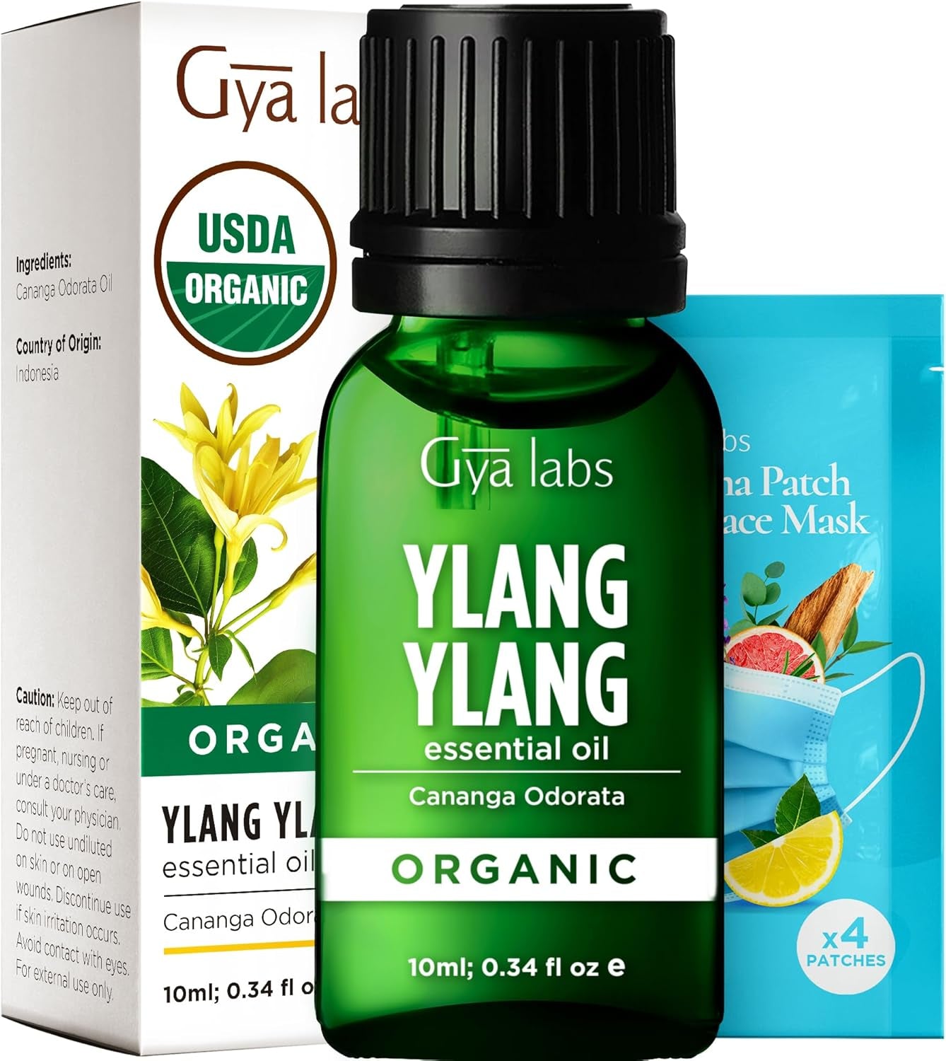 Ylang-Ylang Essential Oil Organic for Diffuser - Natural Organic Ylang Ylang Oil Essential Oil for Skin, Hair & Aromatherapy (10Ml)