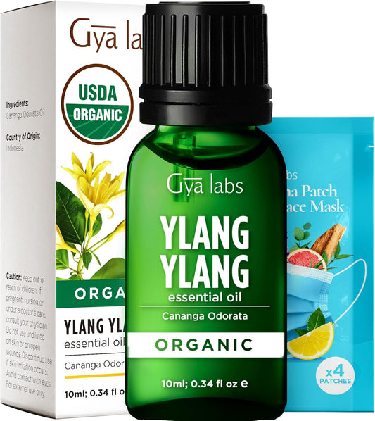 Ylang-Ylang Essential Oil Organic for Diffuser - Natural Organic Ylang Ylang Oil Essential Oil for Skin, Hair & Aromatherapy (10Ml)