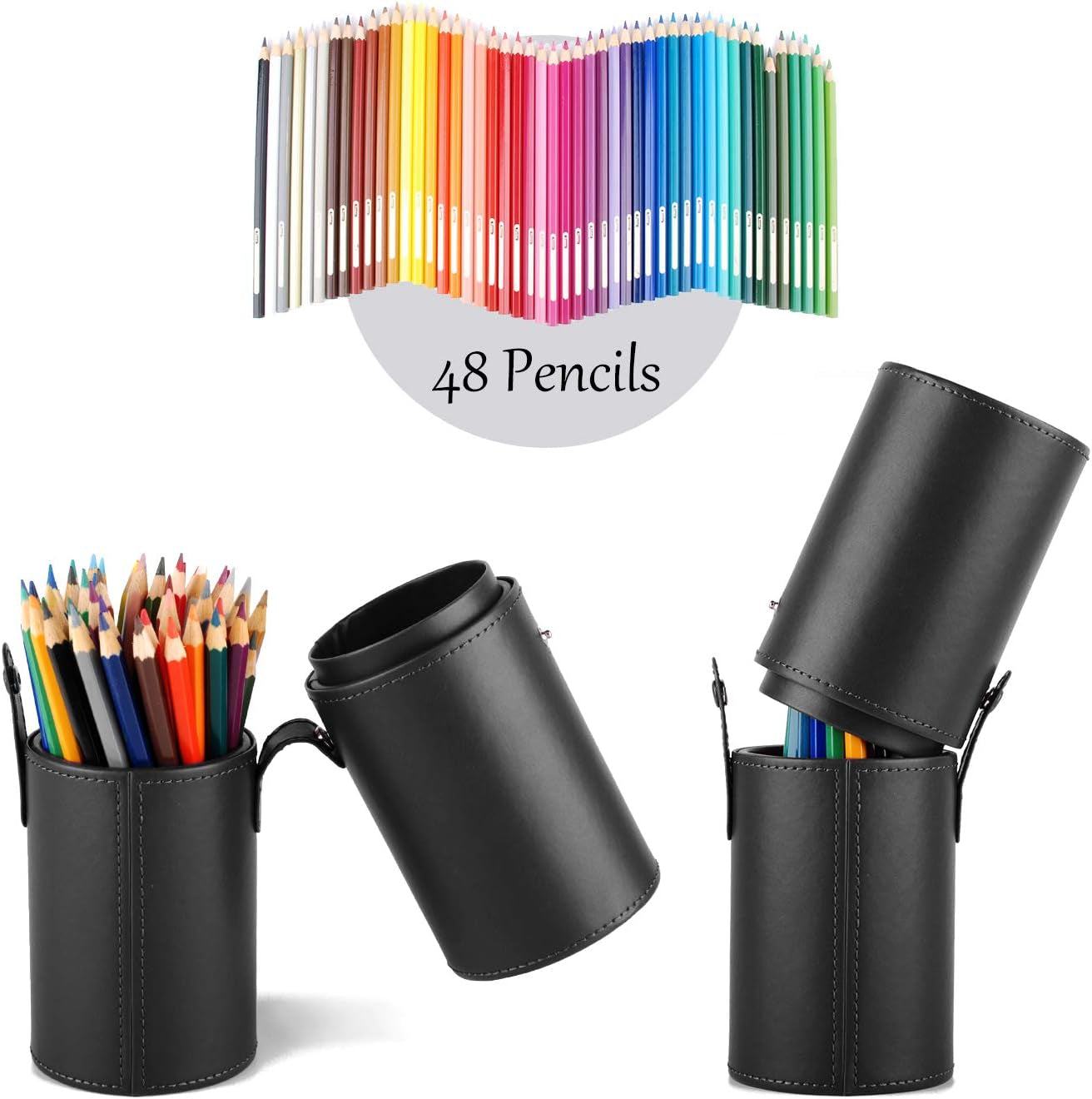 Makeup Brush Holder Travel Brushes Case Bag Cup Storage Dustproof for Women and Girls (Y-Black)