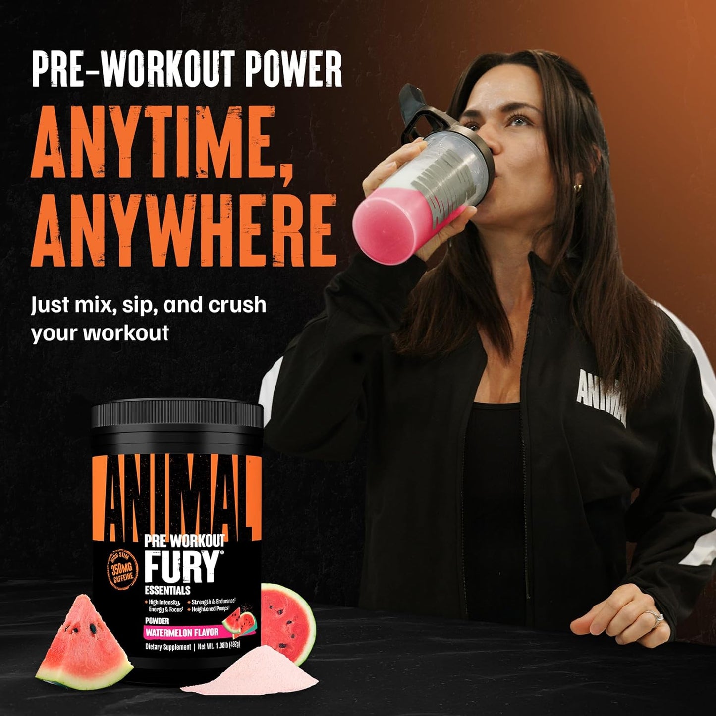 Fury Pre-Workout Energy Supplement with Amino Acids, Watermelon 30 Servings