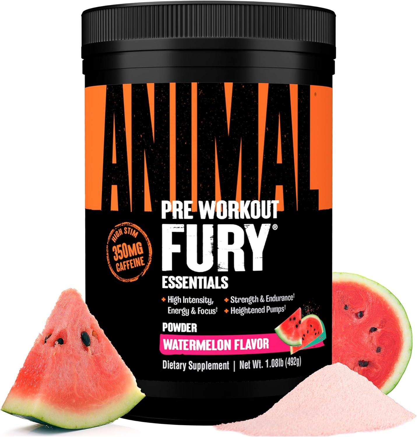 Fury Pre-Workout Energy Supplement with Amino Acids, Watermelon 30 Servings