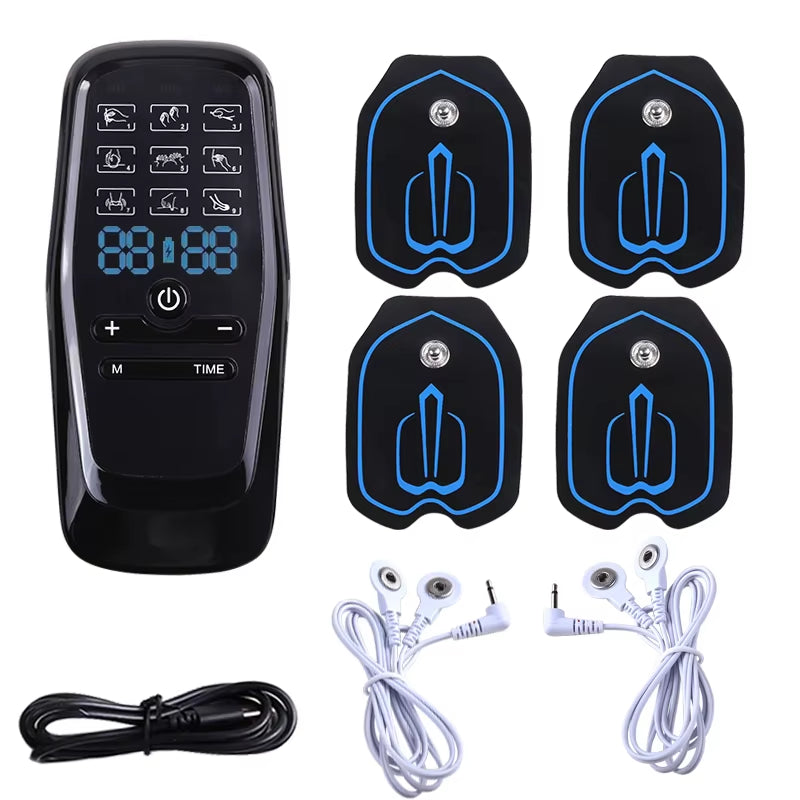 Professional Physiotherapy Tens Electrical Muscle Stimulator Electrodes Pulse Relaxing Massager with Personal Care Meridian Mass