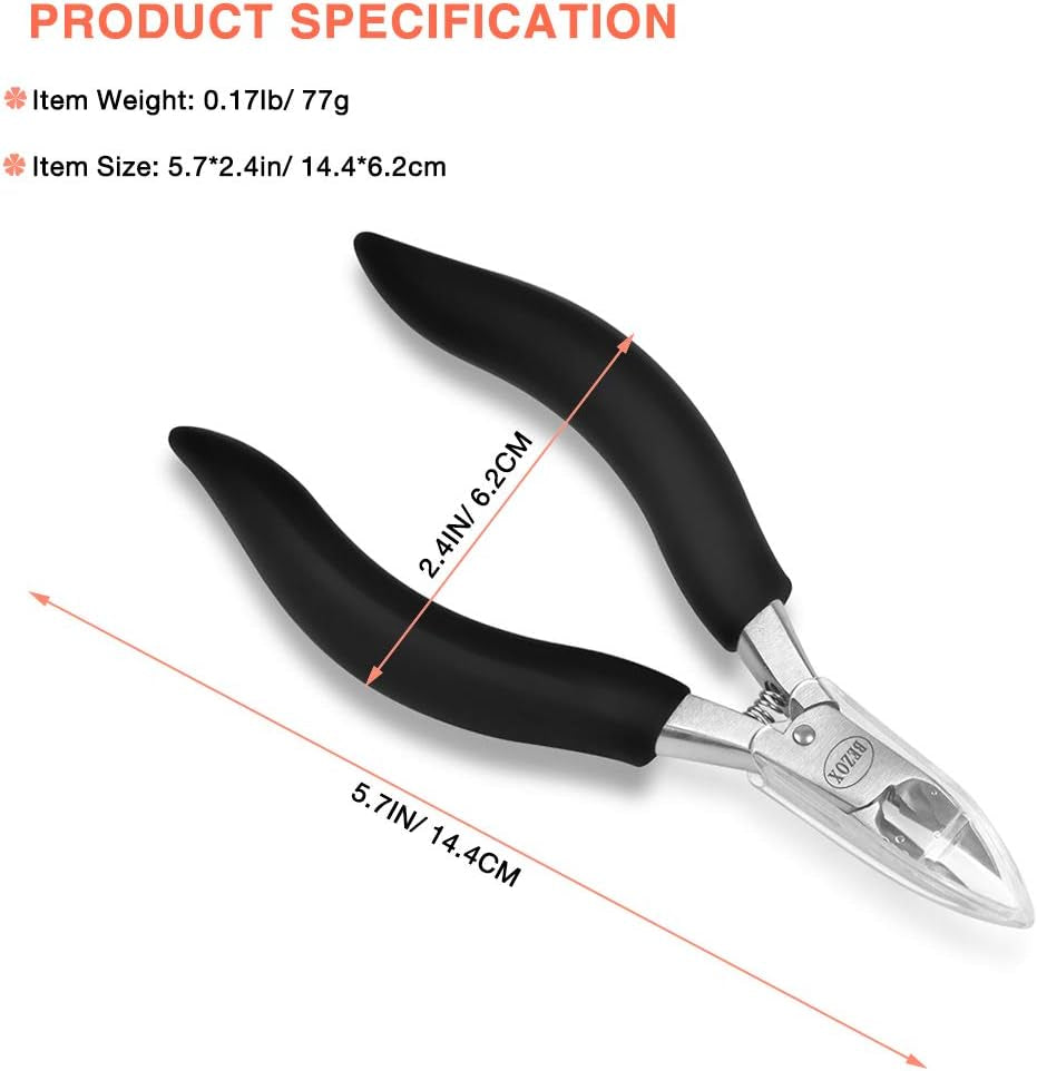 Ingrown Toenail Clippers - Precision Thick Toe Nail Clipper for Ingrown and Curly Nails, Comfort Grip Fingernail Clipper, Ergonomic Handle Toenail Scissors for Seniors