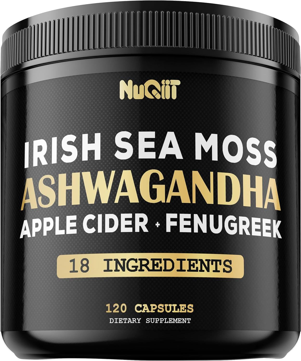 Organic Ashwagandha Capsules 15000Mg Irish Sea Moss 3000Mg Apple Cider Vinegar 3000Mg & More - Support Strength, Brain Health & Immune System - 120 Vegan Capsules