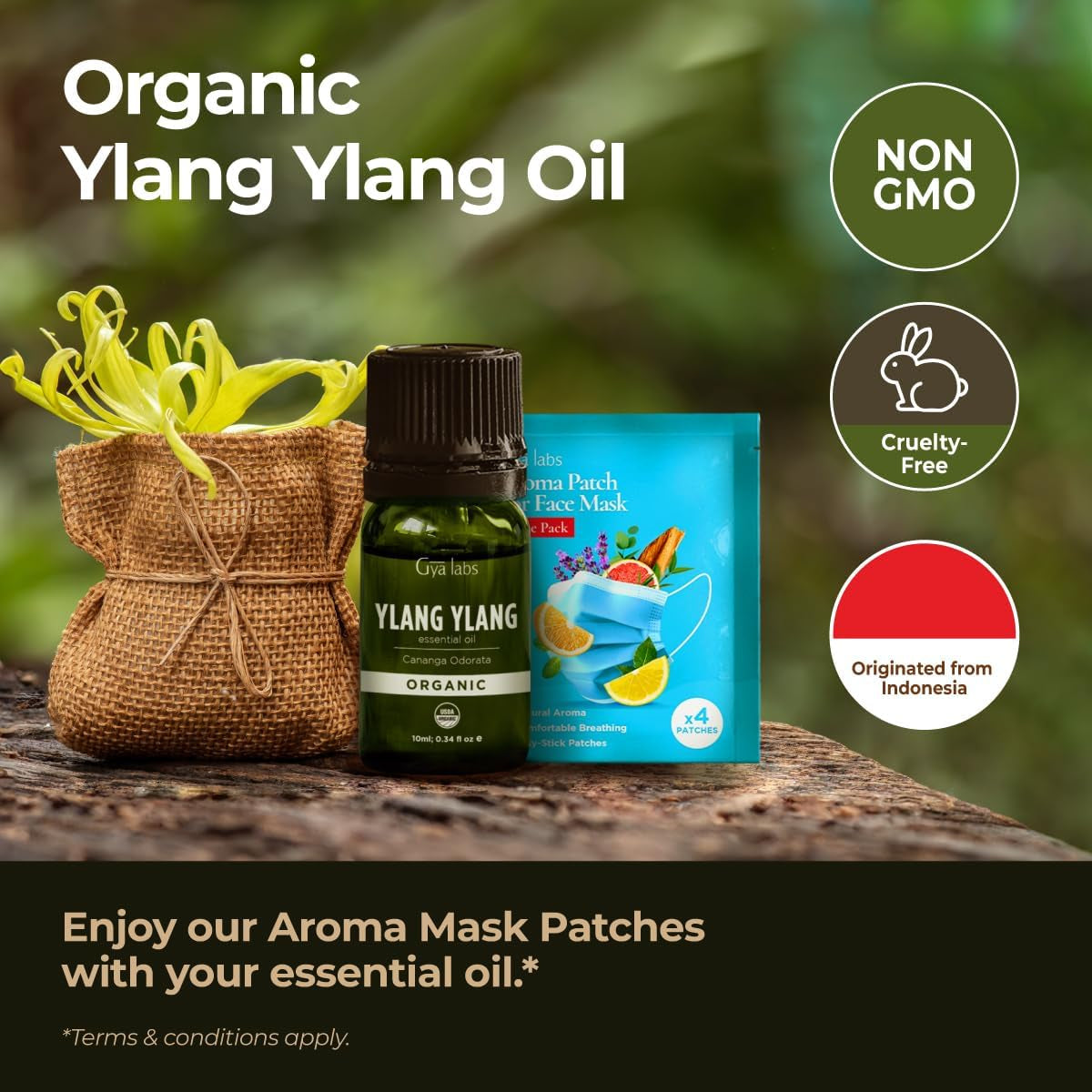 Ylang-Ylang Essential Oil Organic for Diffuser - Natural Organic Ylang Ylang Oil Essential Oil for Skin, Hair & Aromatherapy (10Ml)